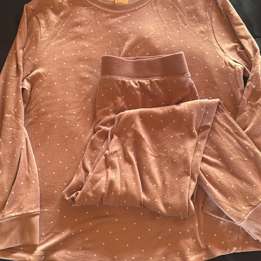 Stars Above Pink Polka Dot Pajama Set
